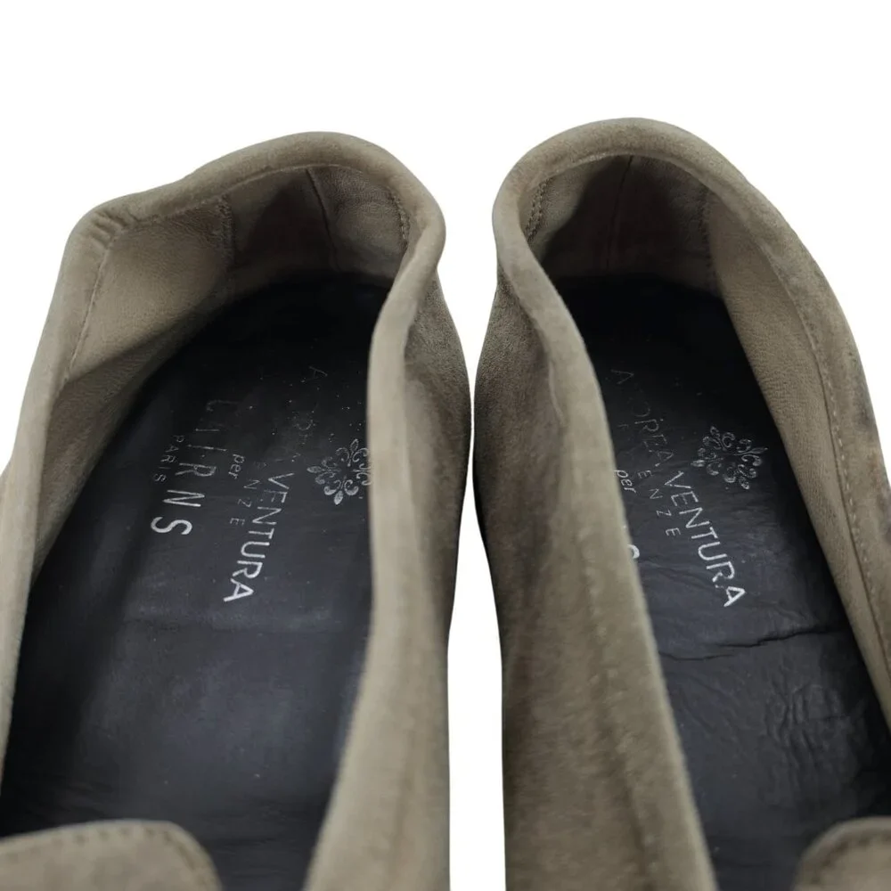 Andrea Ventura Firenze Mens 8.5D Tan Soft Suede Dress Shoes Penny Loafers Italy - Picture 11 of 11